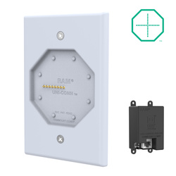 Nízkoprofilový nástěnný dok GDS® Uni-Conn™ s napájením a PoE - šedý