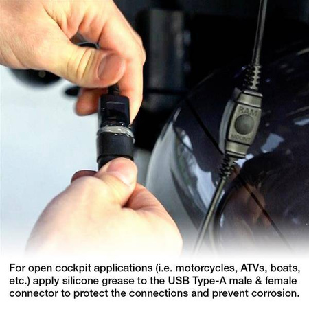 RAM® Tough-Charge™ s 10W vodotěsným bezdrátovým nabíjecím držákem X-Grip®