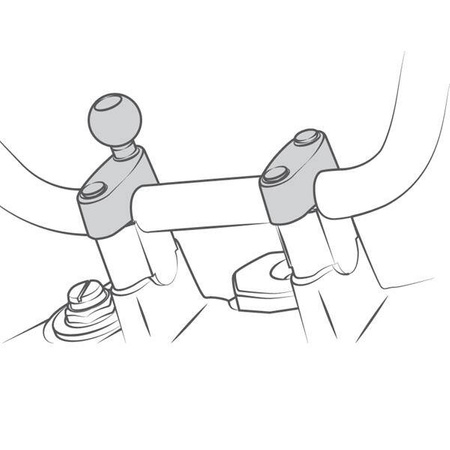 Držák na řídítka motocyklu RAM® se šrouby M8 - krátký