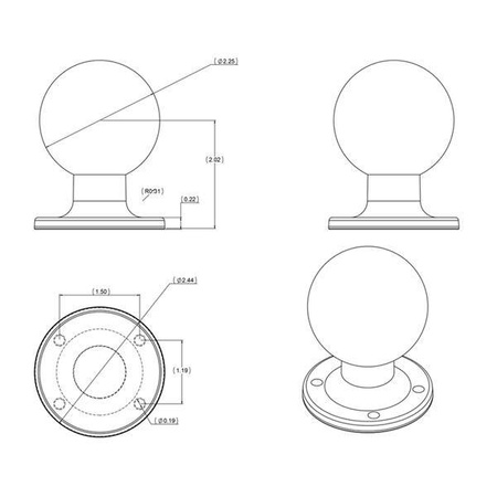 RAM® základna kulatá 2,5" s kulovým kloubem 2,25"
