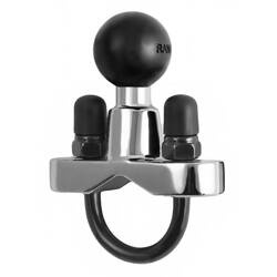 RAM® základna chrom. úchyt U-Bolt na průměr 0,5" až 1" s kulovým kloubem 1"