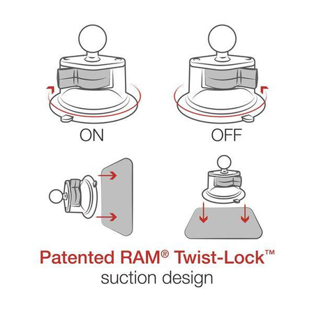 Velký držák telefonu RAM® X-Grip® s přísavkou Twist-Lock™ - střední