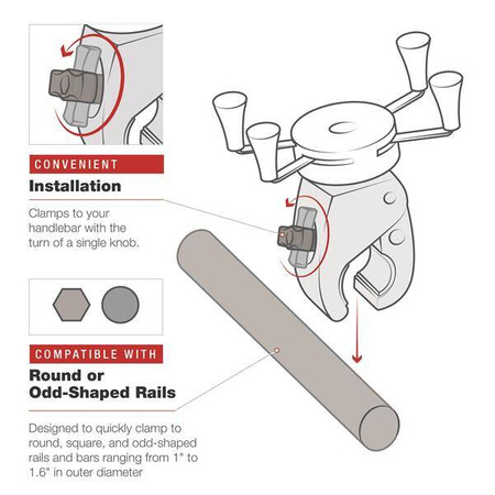 Držák telefonu RAM® X-Grip® s nízkoprofilovým středním drápkem Tough-Claw™