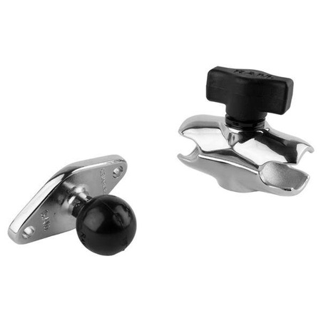 Rameno RAM® Chrome s dvojitou zásuvkou a diamantovou deskou - krátké rameno