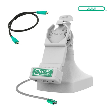 Dokovací stanice GDS® Uni-Conn™ s naklápěním a otáčením a USB-C + data - šedá