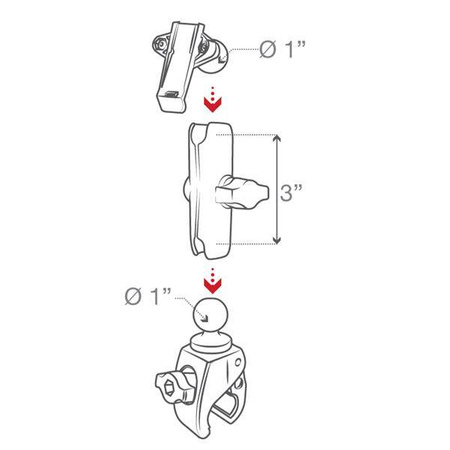 RAM® Tough-Claw™ Small Clamp Mount s držákem Garmin Spine Clip Holder