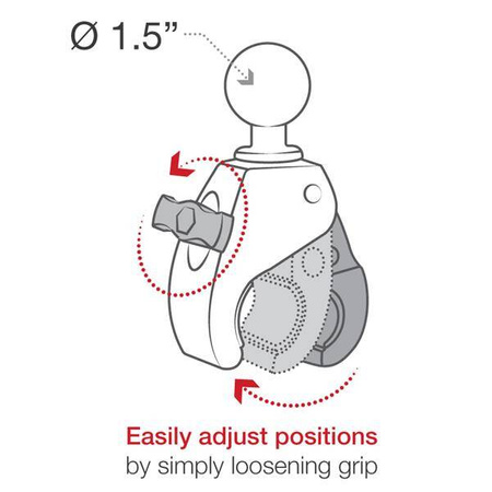 Držák RAM® Tough-Claw™ Small Clamp Mount s adaptérem na kulatou desku - krátký