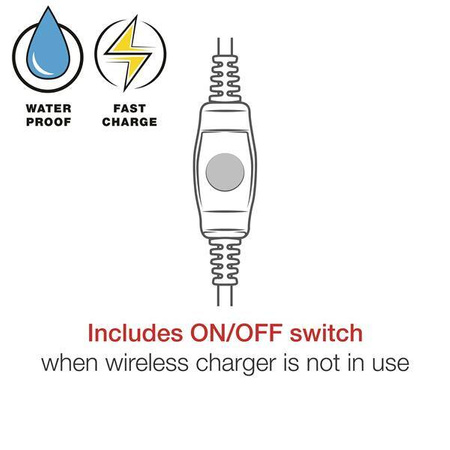 RAM® Tough-Charge™ 15W vodotěsný bezdrátový nabíjecí držák na motocykl