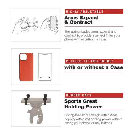 Držák telefonu RAM® X-Grip® s nízkoprofilovým středním drápkem Tough-Claw™