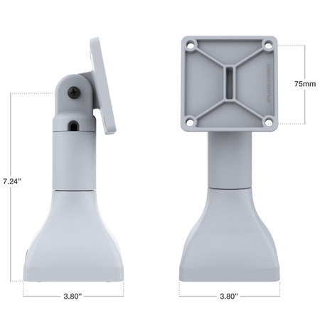 7" držák RAM® na podstavec se 75mm vzorem VESA - šedý