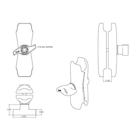 Rameno RAM® s dvojitou objímkou a převlečnou maticí - velikost D střední