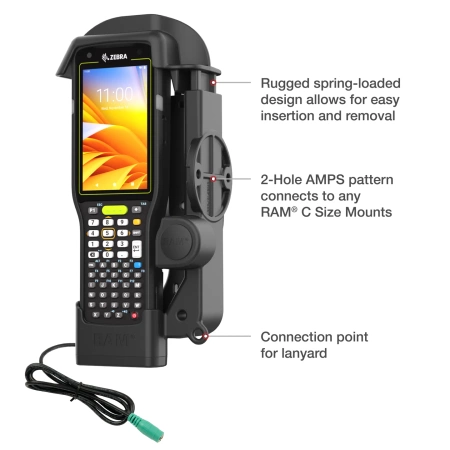 Napájený dok RAM® pro Zebra MC3300 a MC3400