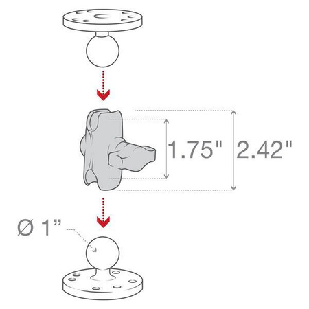 Kompozitní rameno RAM® s dvojitou objímkou - velikost B krátká