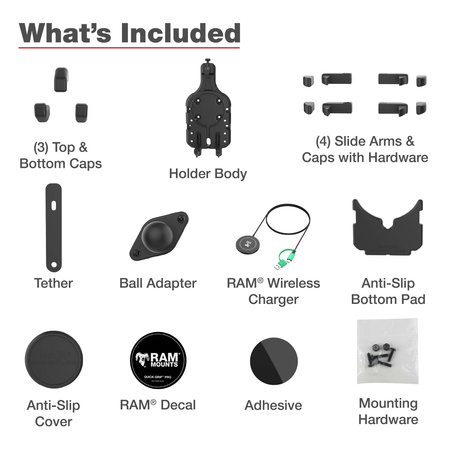 RAM® Quick-Grip™ Pro s kuličkou a 15W bezdrátovou nabíječkou Qi2