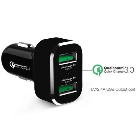 GDS® dvouportová nabíječka do zapalovače s technologií Qualcomm® Quick Charge ™
