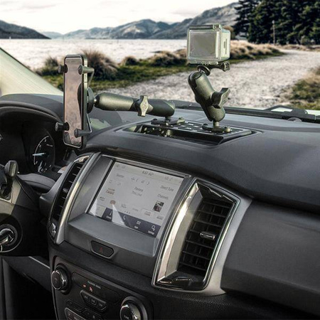 Držák RAM® Double Ball Diamond Plate s adaptérem pro akční kameru