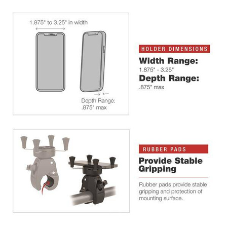 Držák telefonu RAM® X-Grip® s nízkoprofilovým středním drápkem Tough-Claw™