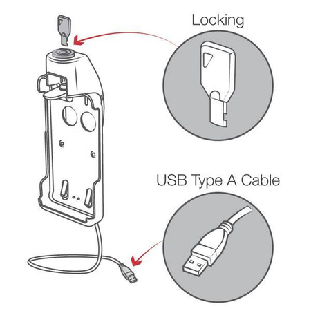 RAM® EZ-Roll'r™ Powered Locking Dock pro Sonim XP5s